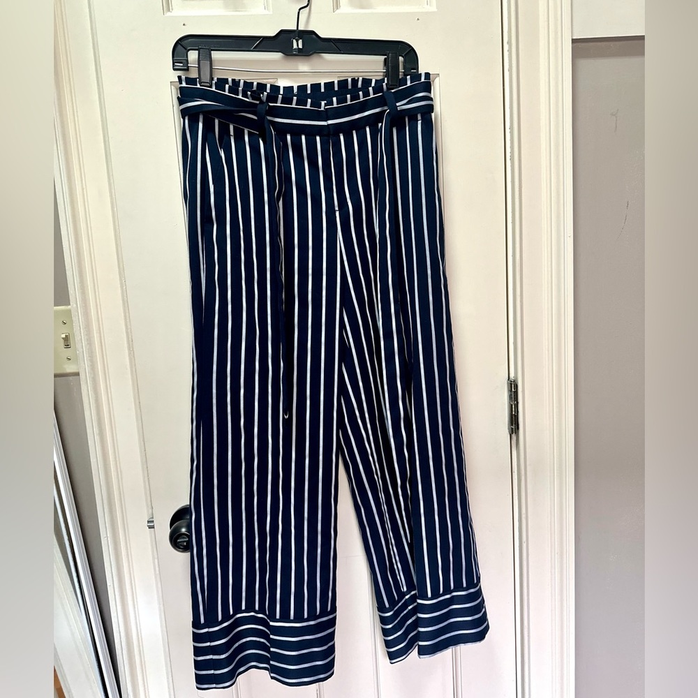 Banana Republic Striped Navy White Blake Pants Sz 0